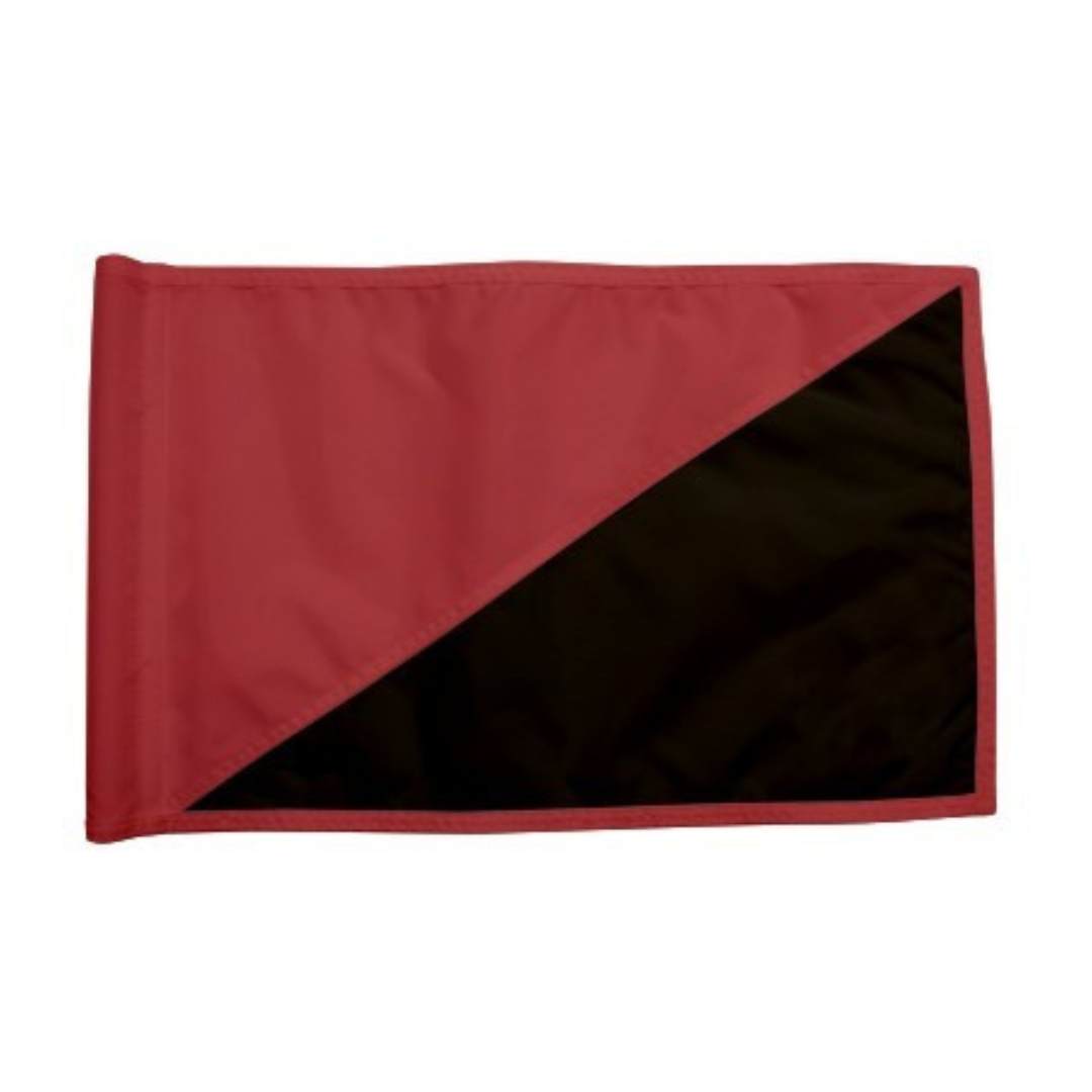 Diagonal Regulation Golf Pin Flag -Red_Black