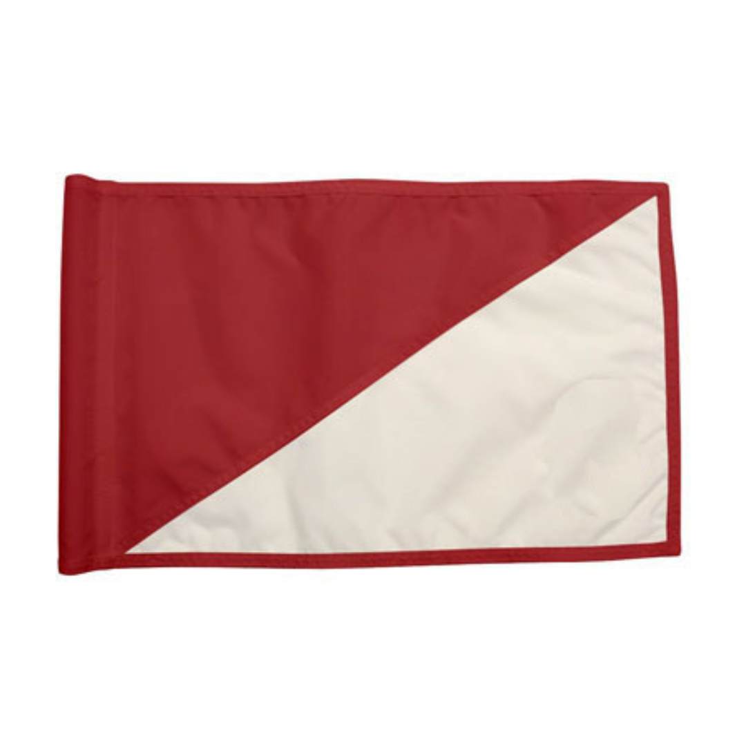 Diagonal Regulation Golf Pin Flag -Red_White