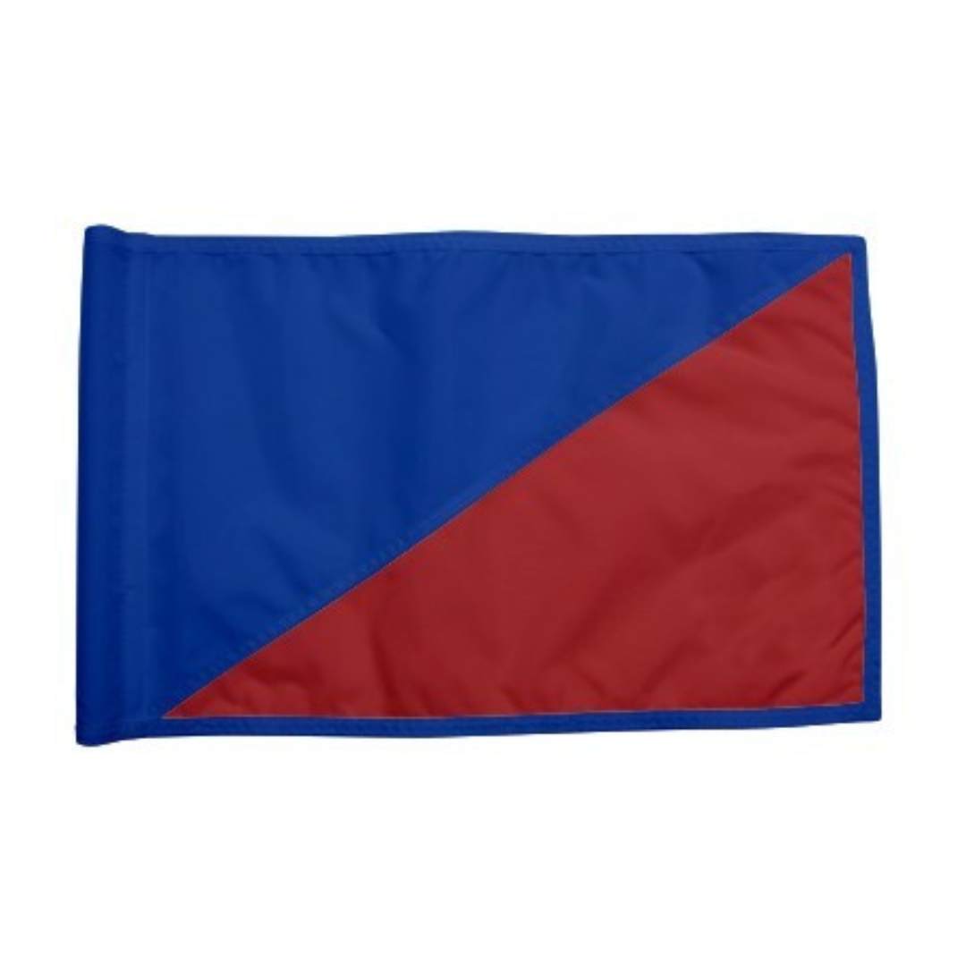 Diagonal Regulation Golf Pin Flag -Royal Blue_Red