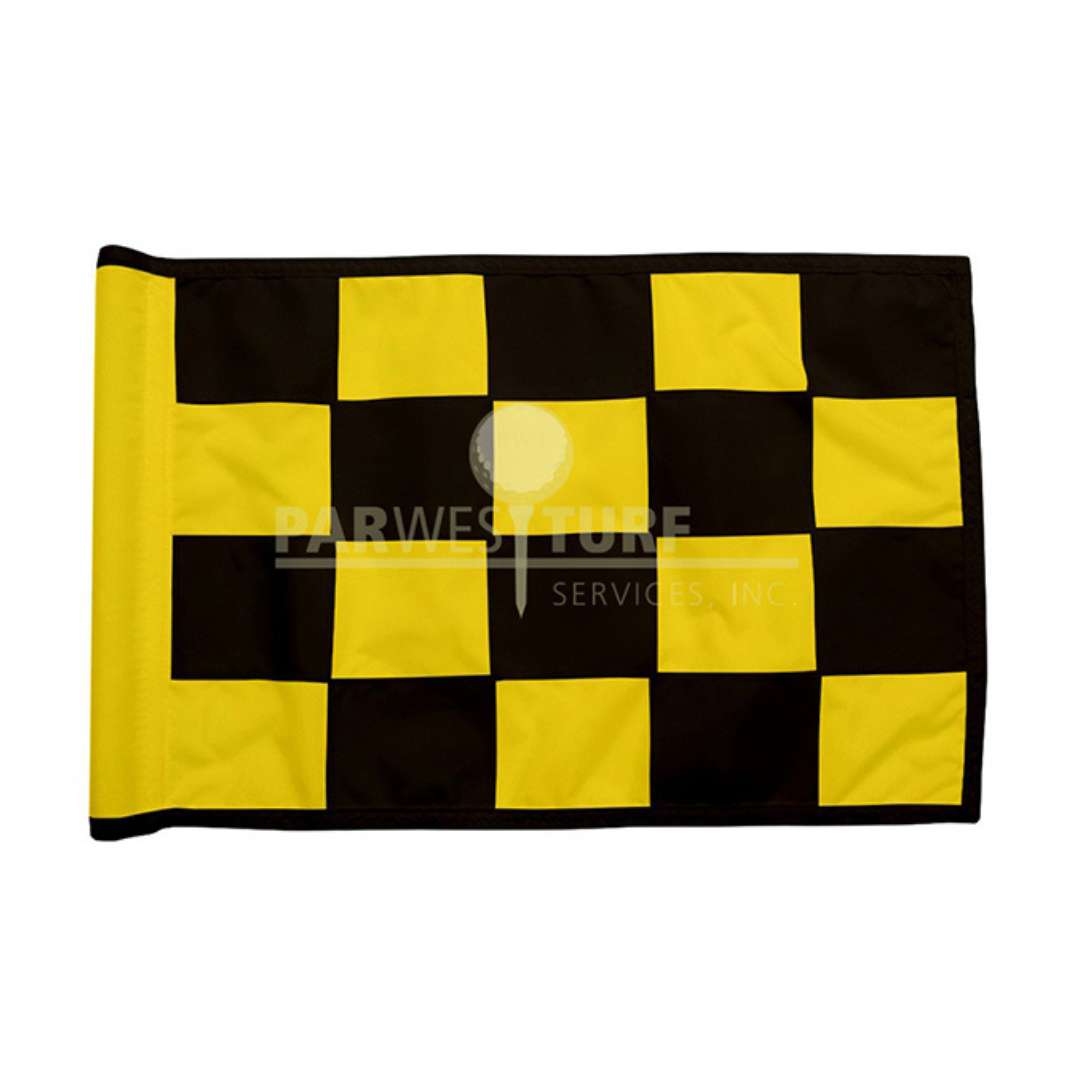 Checkered Golf Regulation Flag - Yellow_Black
