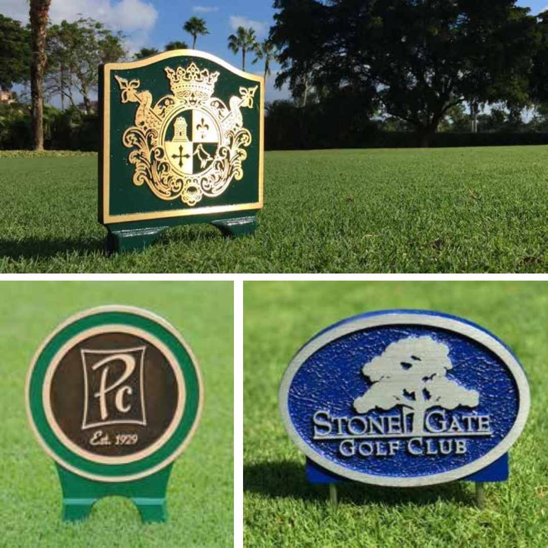 Custom Logo Tee Markers - Cast Bronze or Aluminum