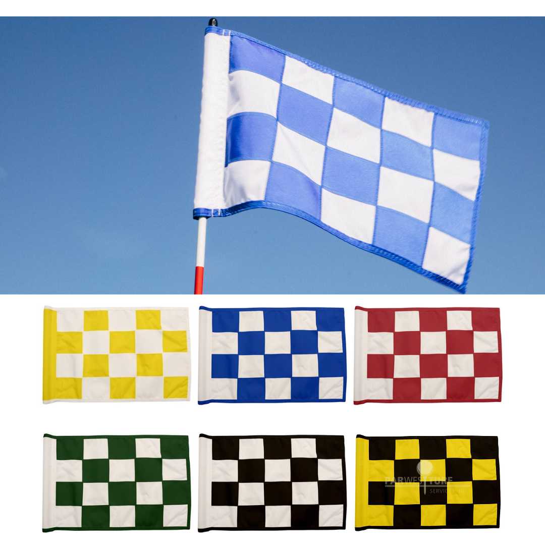 In-Stock Checkered Golf Regulation Flag - 14 inch x 20 inch