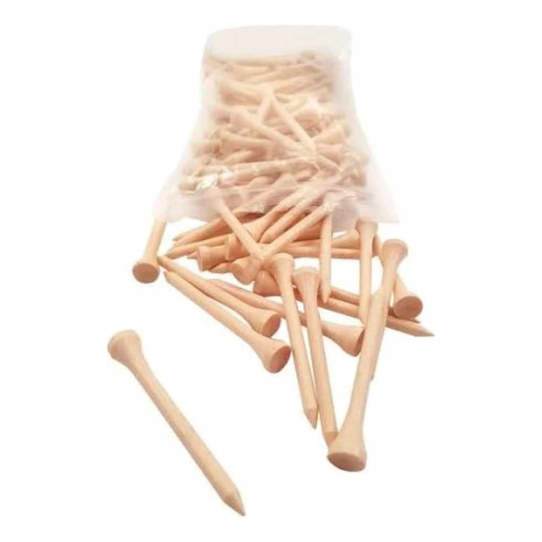 Bulk Bagged Tees - 10,000 Tees Packaged in Bags of 50 - Natural