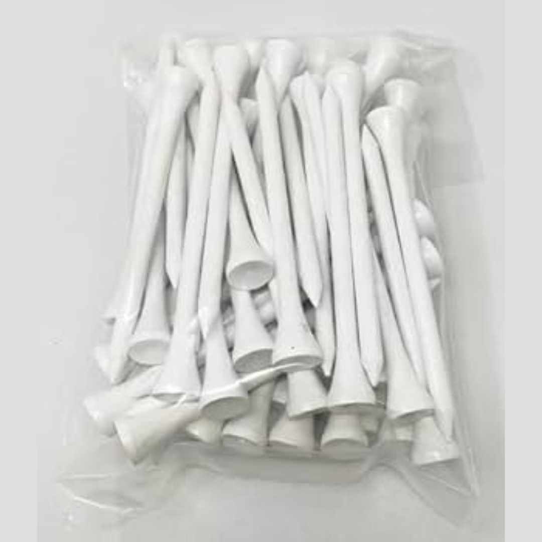 Bulk Bagged Tees - 10,000 Tees Packaged in Bags of 50 - White