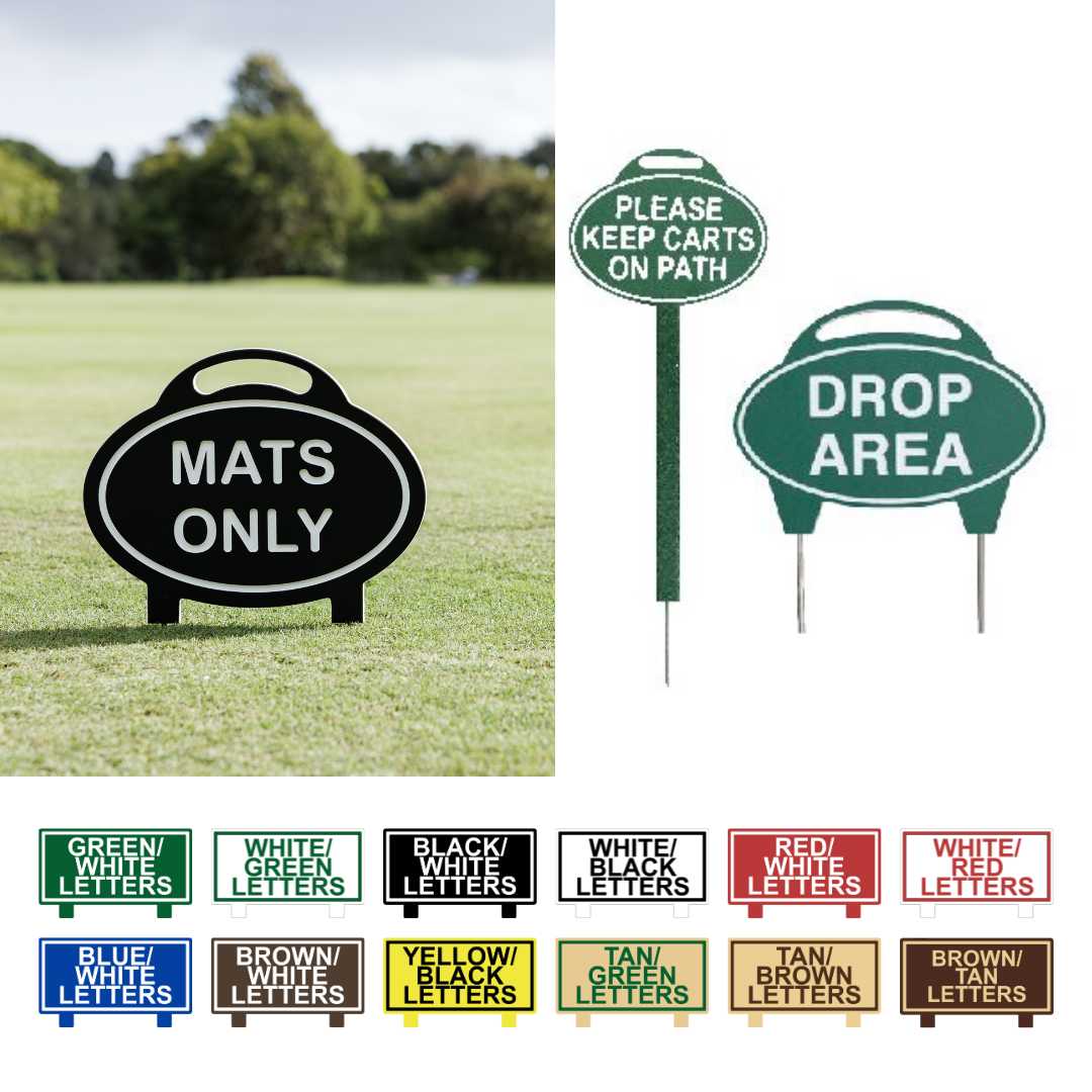 Deluxe Oval Fairway Handle Signs - 3 Styles - Perma-Core