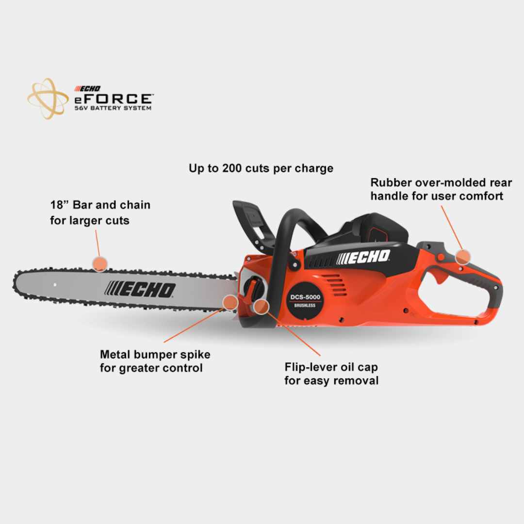 Echo eFORCE® 56V 18'' Battery Rear-Handle Chainsaw