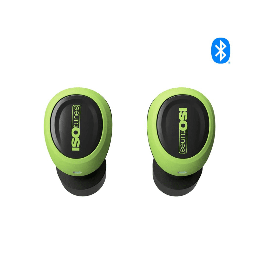 ISOtunes FREE 2.0 Noise-Isolating Bluetooth Earbuds, 25 dB NRR- ISOtune Green