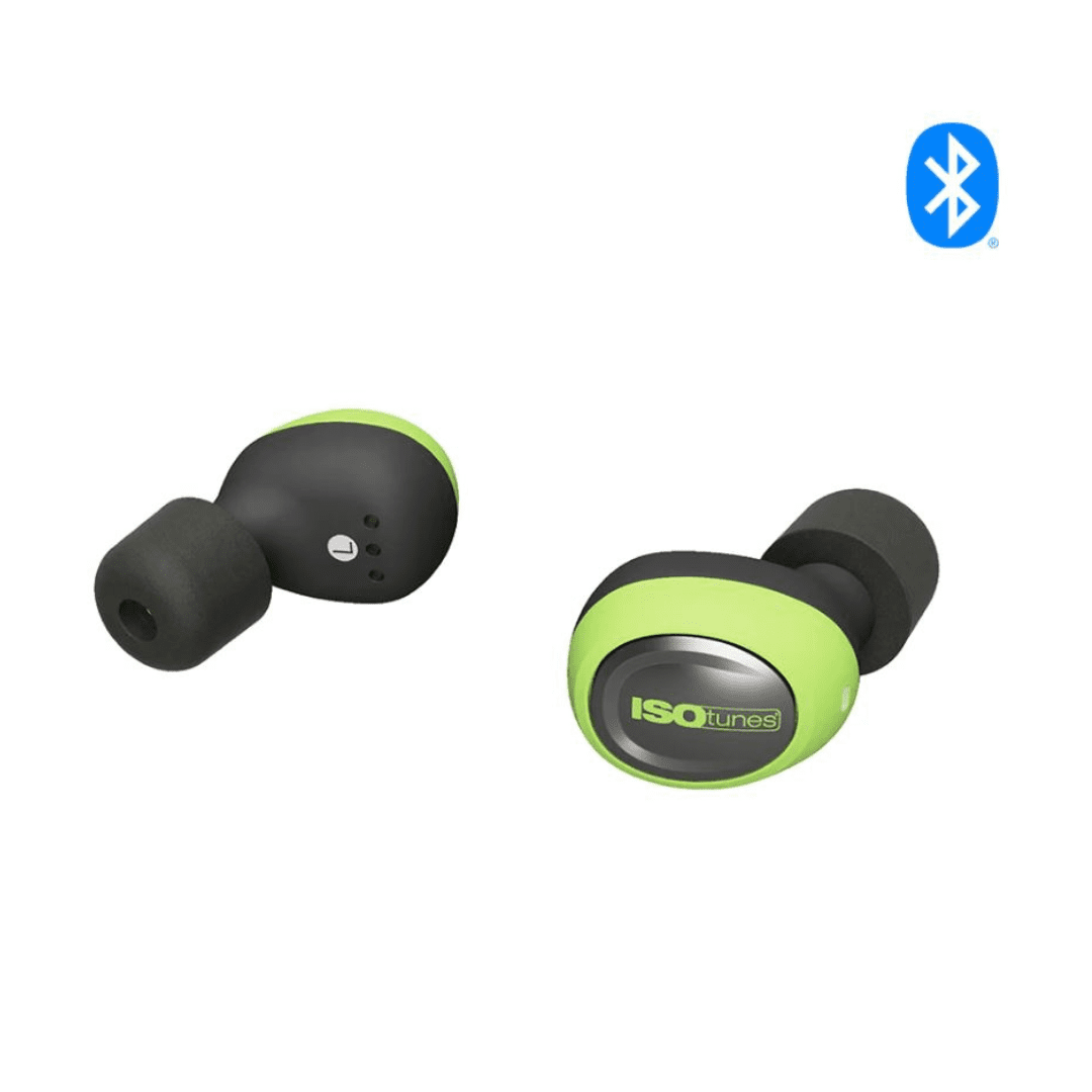 ISOtunes FREE 2.0 Noise-Isolating Bluetooth Earbuds, 25 dB NRR- ISOtune Green
