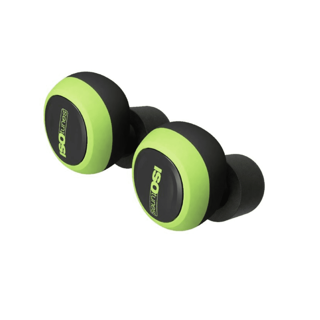 ISOtunes FREE 2.0 Noise-Isolating Bluetooth Earbuds, 25 dB NRR- ISOtune Green