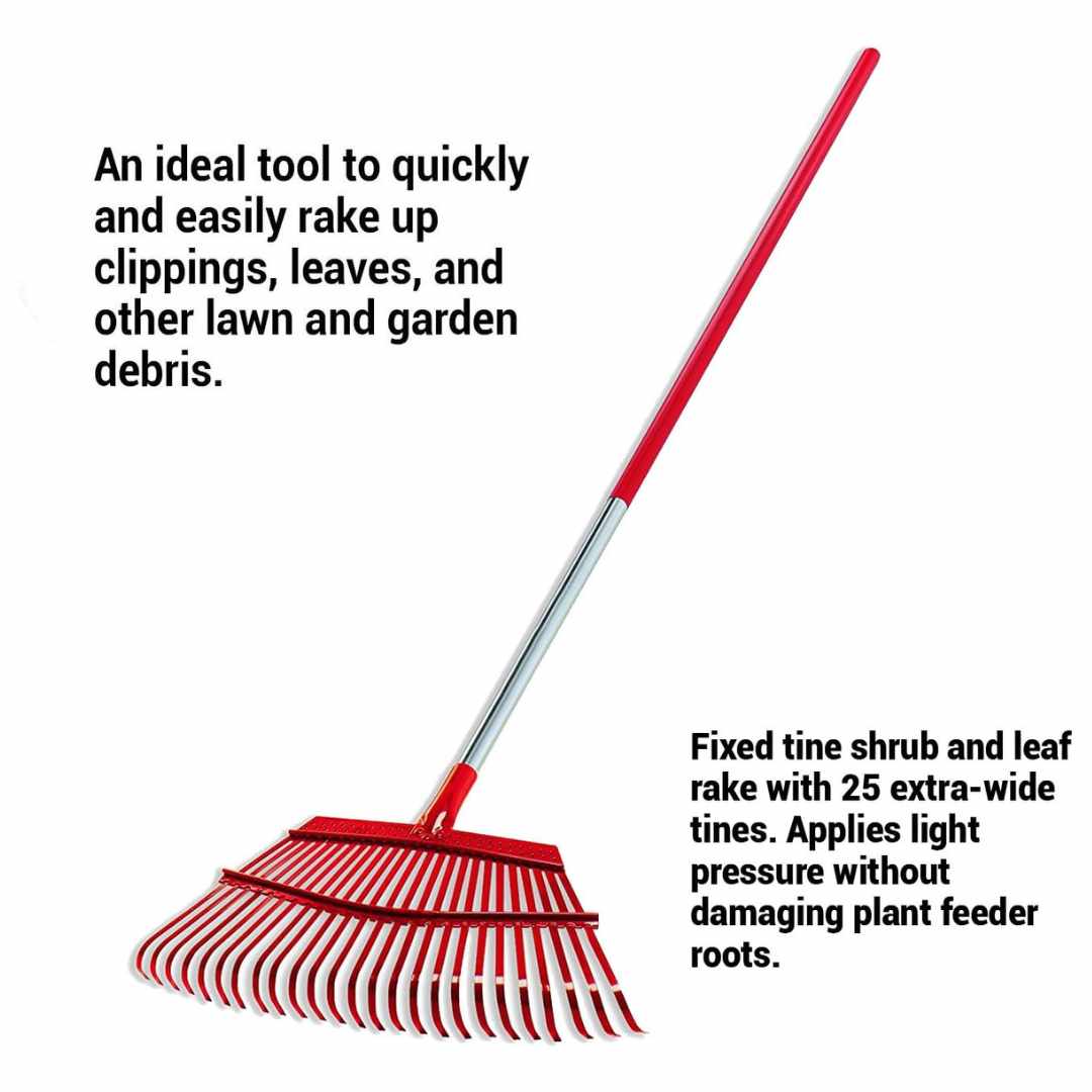 Corona Fixed Tine Leaf Rake, 19 In. Head, Aluminum Handle
