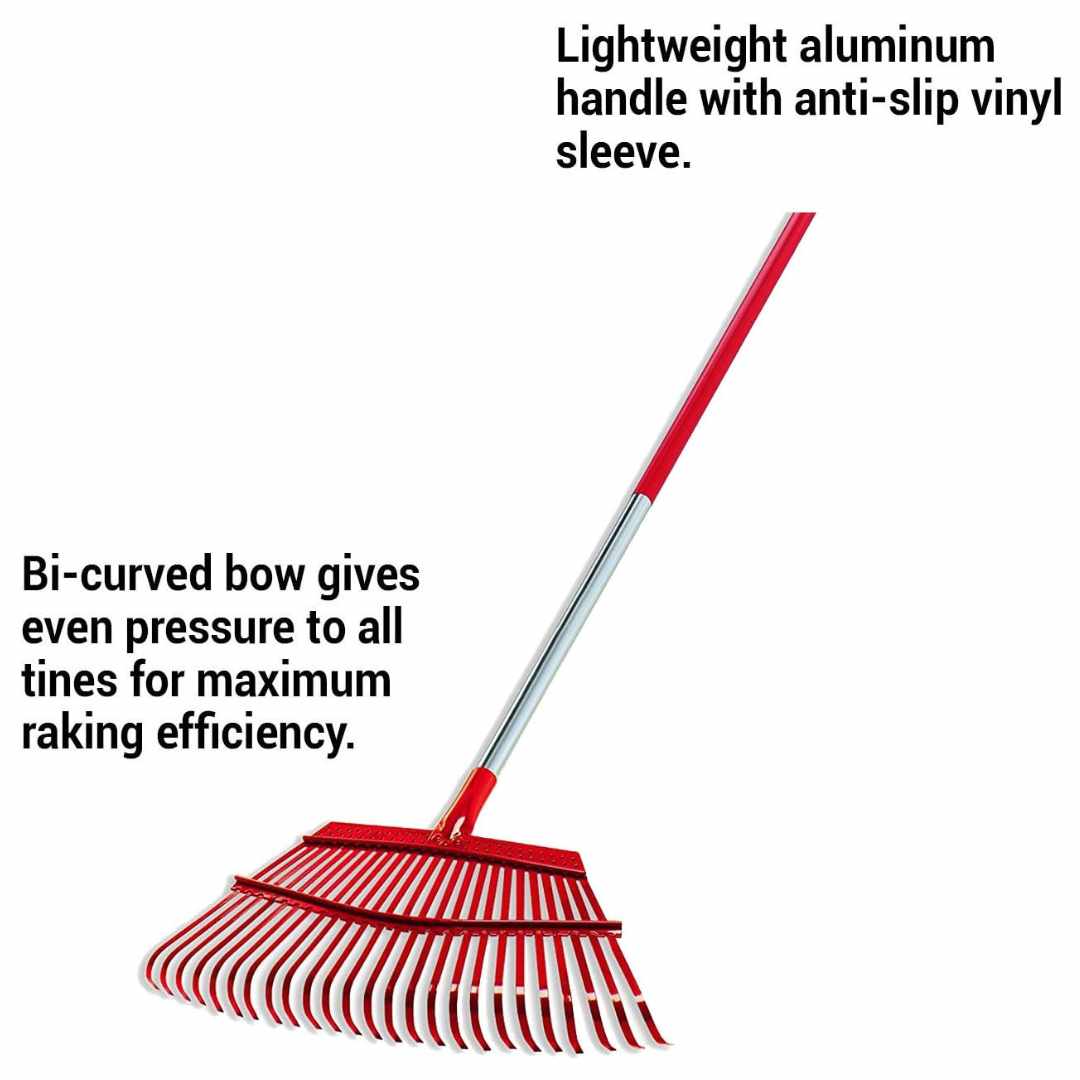 Corona Fixed Tine Leaf Rake, 19 In. Head, Aluminum Handle