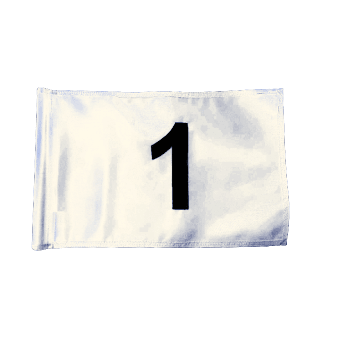 White Regulation Numbered Golf Flag - 14 inch x 20 inch