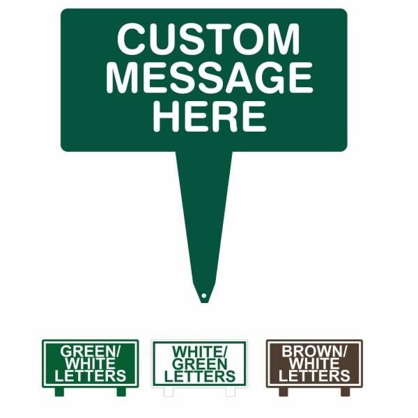 1_8_ Single Spike Aluminum Fairway Signs - Custom Message