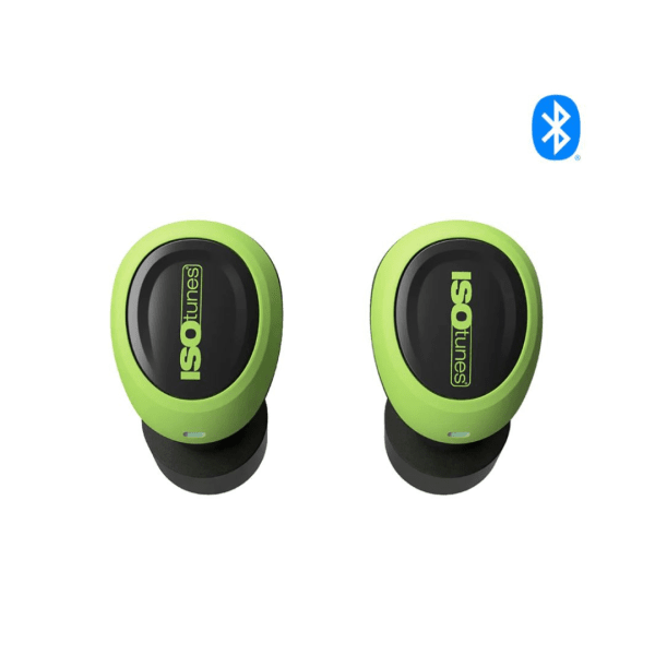 ISOtunes FREE 2.0 Noise-Isolating Bluetooth Earbuds, 25 dB NRR- ISOtune Green