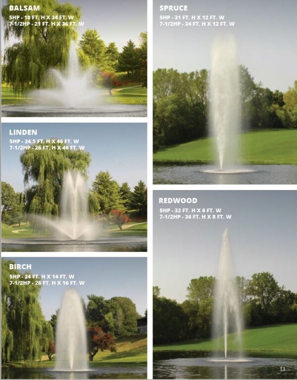 Image of Kasco J Series Lake Fountain Patterns