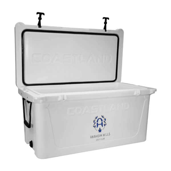 Portable Tournament Cooler with Logo - White - 125 Quart 3