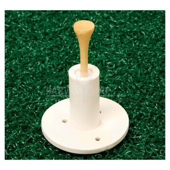 White rubber tee holder for wooden golf tees