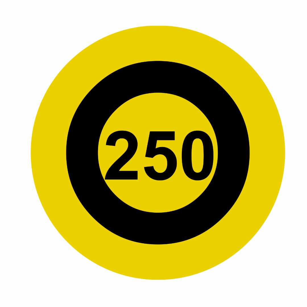 Bullseye Driving Range Yardage Targets - 250 Yards