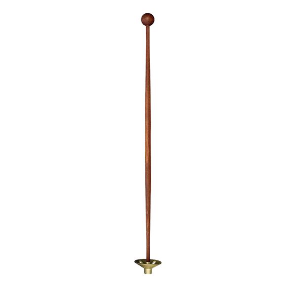 Natural wood practice green flagstick with decorative wooden knob