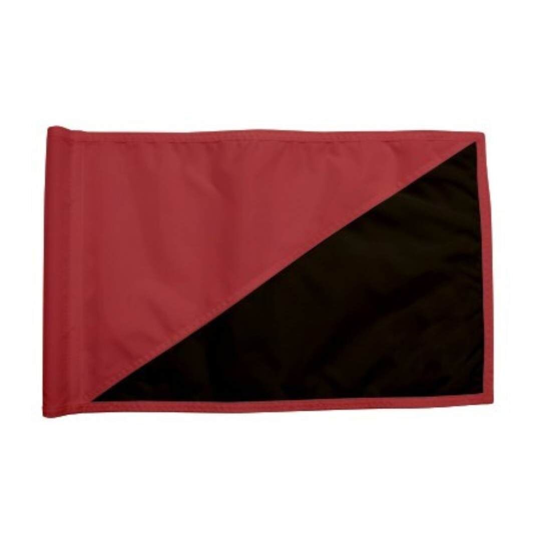Diagonal Regulation Golf Pin Flag -Red_Black